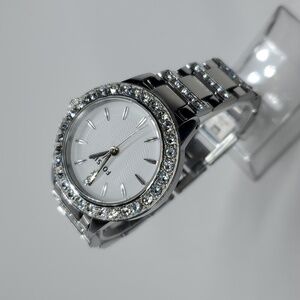Fossil Watch ES2362 Silver Stainless Steel Crystal Bezel Watch